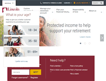 Tablet Screenshot of lincolnfinancial.com